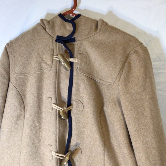 COPY - Tommy Hilfiger coat women’s size large brown wool duffle trench jacket - Picture 3 of 13